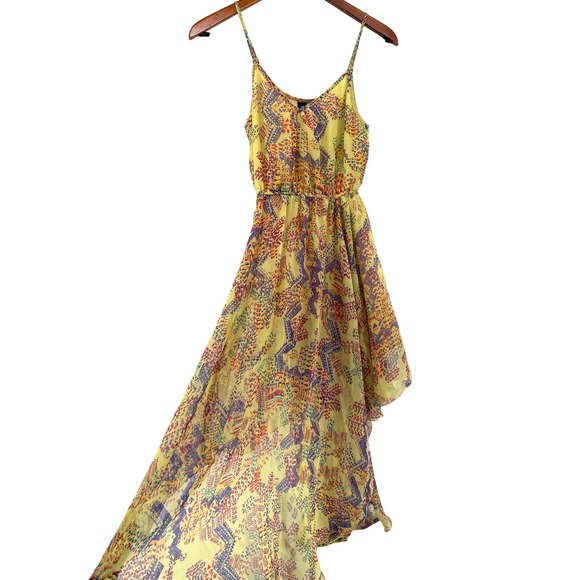 Angie Dresses & Skirts - Angie High Low Maxi Dress Womens Small Yellow Flowy Artsy Festival Ethereal Boho